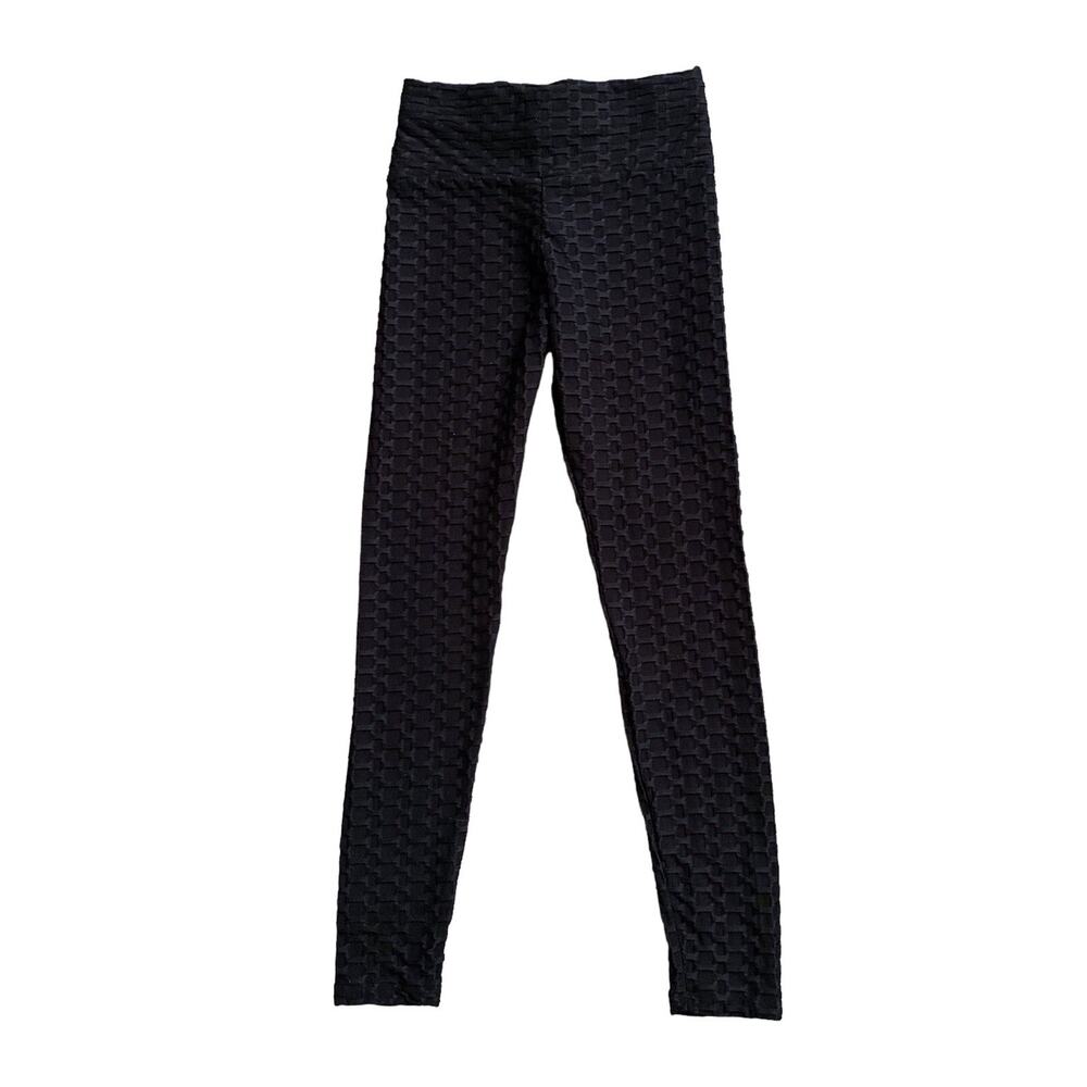 FOREVER 21 Womens Size Small Black Polyester Blend Texture Leggings Skinny Pants